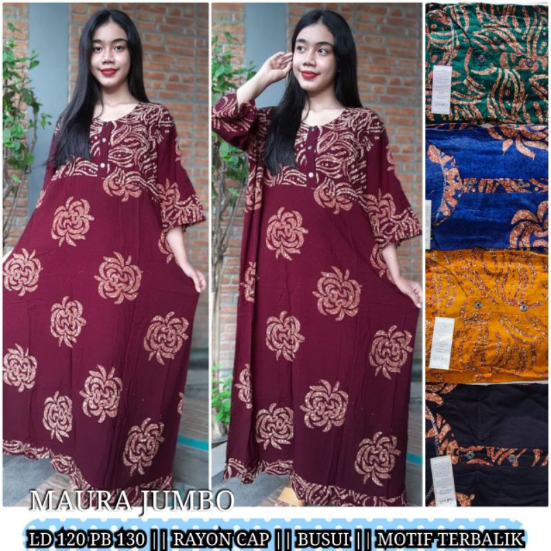 DASTER Maura jumbo busui ld 130 gugo kancing depan Batik cap pekalongan-Jumbo 2