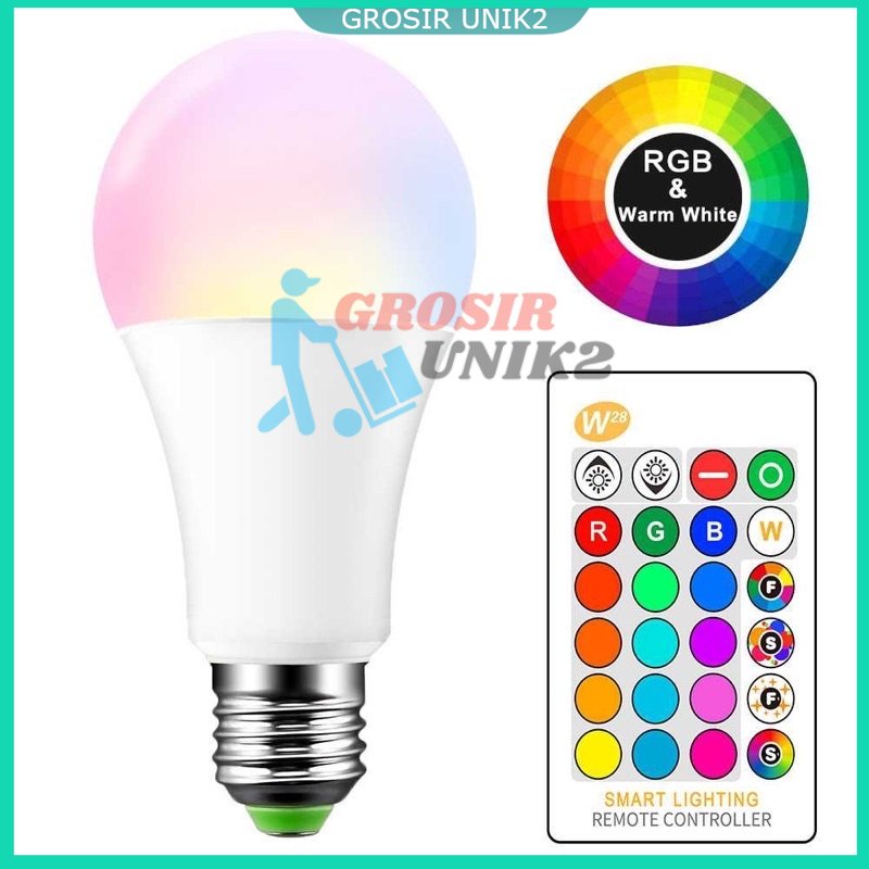 LAMPU BOHLAM 10W LED RGB BERUBAH WARNA REMOTE CONTROL ORIGINAL LAMPU HIAS WARNA WARNI LAMPU KAMAR TIDUR AESTHETIC TUMBLR PLAFON GROSIR