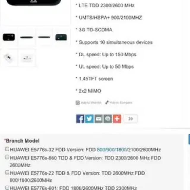 Modem mifi Huawei e5776s unlock 4g bawaan pabrik