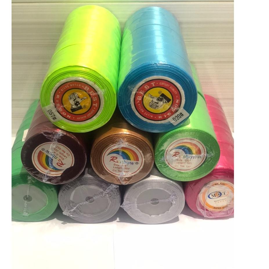 

Pita satin 3/4” / Pita bahan 2 cm isi 10 roll / Satin Ribbon