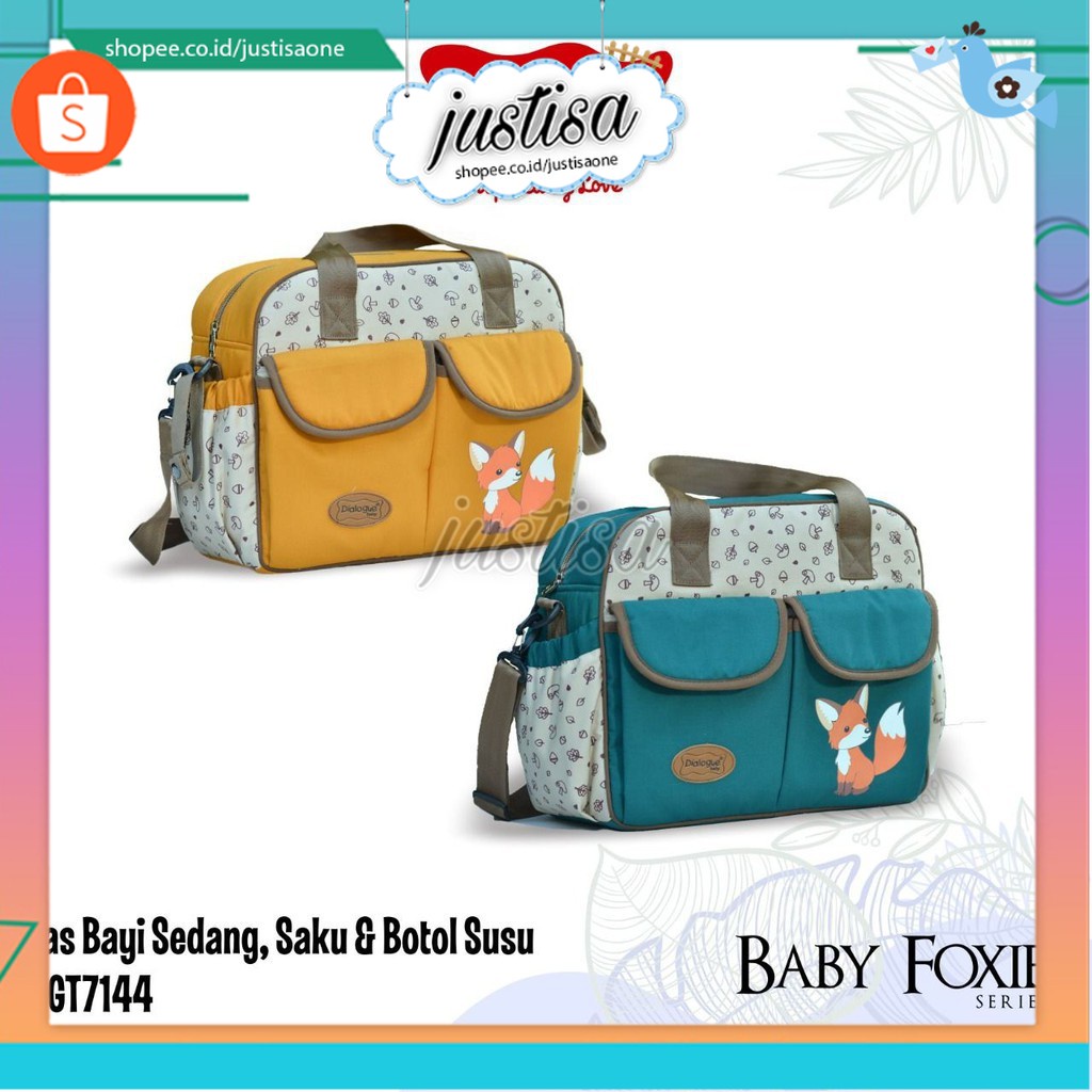 Promo !! TERBARU !!! DIALOGUE TAS BABY UKURAN SEDANG DENGAN SAKU BOTOL SUSU SERIES FOXIE DGT 7144