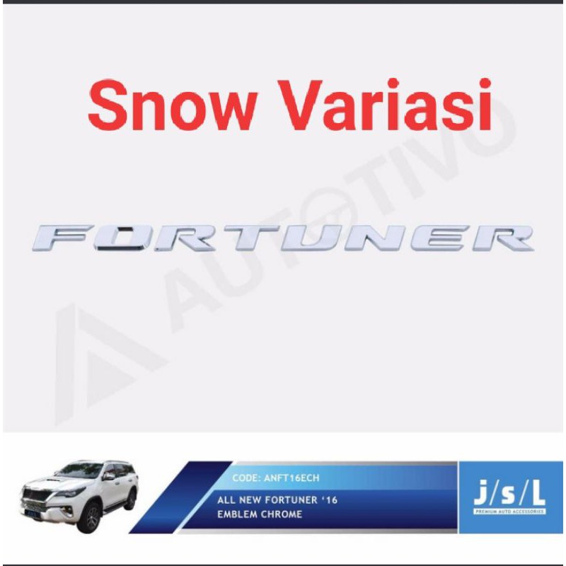 Hood emblem Fortuner chrome JSL