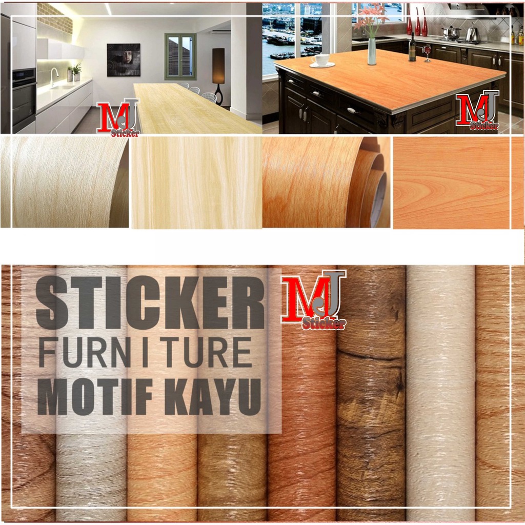 TERMURAH Stiker Kayu PVC Sheet Sticker Pelapis Furniture 120cm x 50cm Wall Sticker Motif Taco Sheet