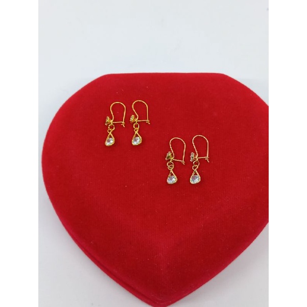 anting kain 1mp + m.1mp tears/ anting kait perak asli silver 925 lapis emas/ anting fashion wanita