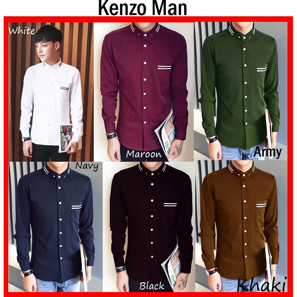 Azure Fashion Kenzi Top Man  KEMEJA PRIA LENGAN PANJANG 