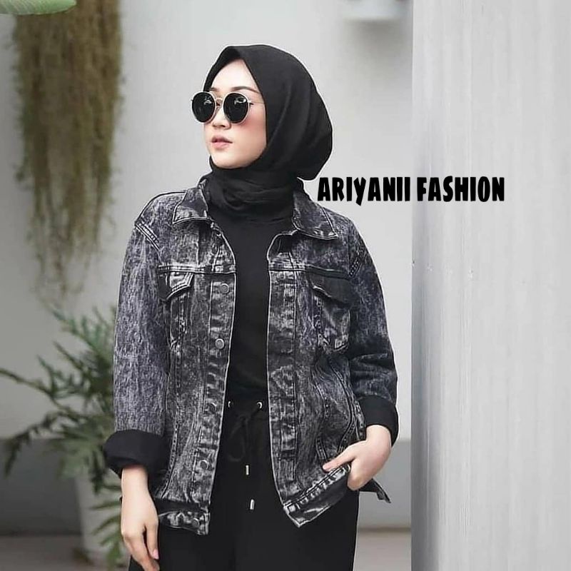 JAKET WANITA JEANS BIONDY SNOW BLACK JACKET JINS CROP DENIM STANDAR CEWEK CEWE MURAH-1