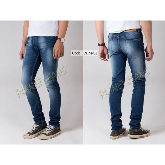 NEW ORIGINAL Celana Jeans Panjang Cowok Skinny / Pensil Pria Bahan Stretch / Karet 007