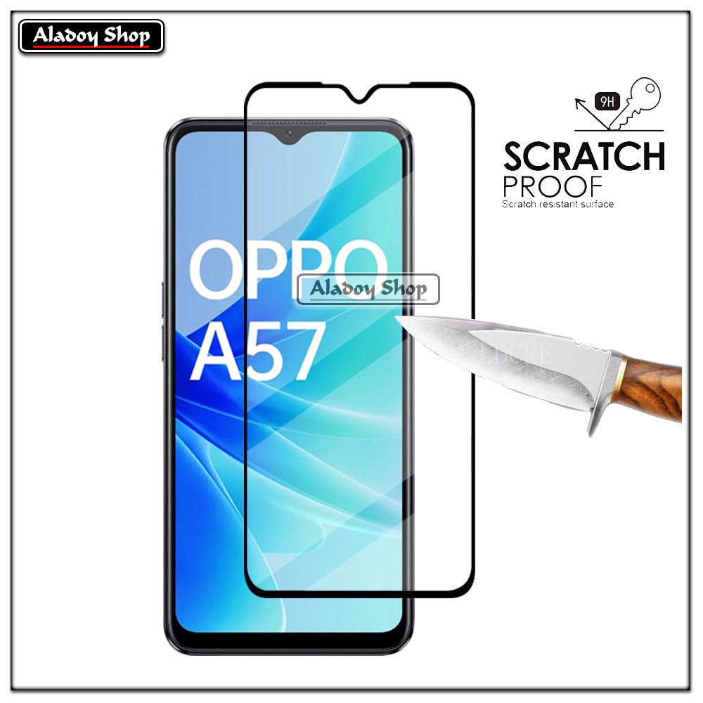 PROMO 3 IN 1 PAKET Tempered Glass Oppo A57 4G / Oppo A57S 4G / Oppo A57E 4G 2022 Free Tempered Glass Camera dan Skin Carbon