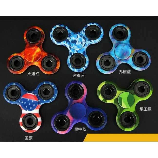Jual Painted Tri Fidget Spinner 608 Bearing Hijau Biru BiruMuda Pink