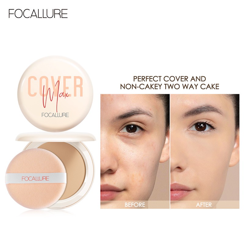 Focallure Covermax Two Way Cake Pressed Powder Focallure Bedak Padat Focallure Bedak Focallure Pressed Powder Focallure Powder
