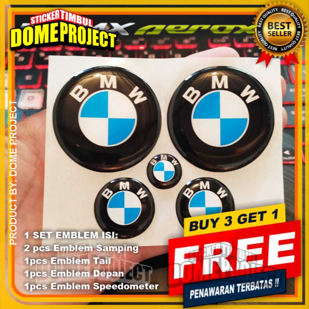 STIKER MOTOR TIMBUL EMBLEM LOGO BMWYAMAHA AEROX NMAX LEXI SET AESTHETIC KEREN