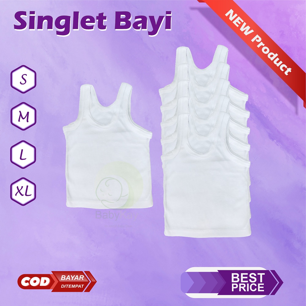 per 6pcs kaos singlet bayi kaos dalam anak bayi murah