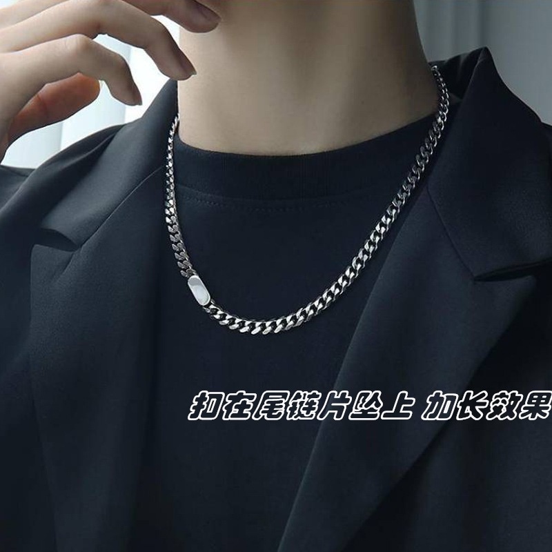 Eropa dan Amerika in fashion merek hip hop kalung pria dan wanita pendek kalung stainless steel loga