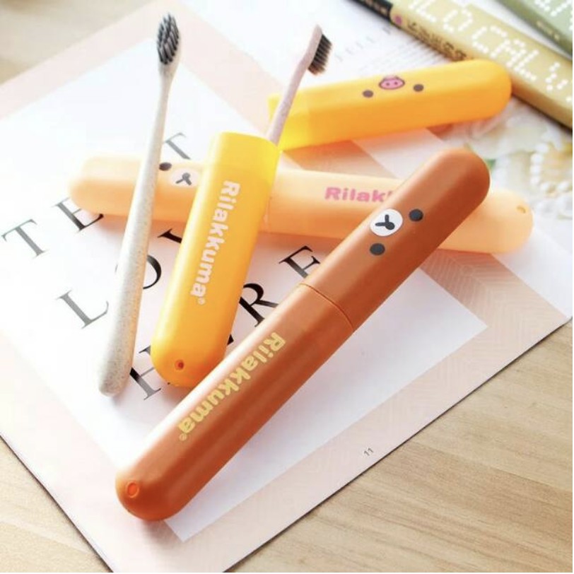 Tempat Sikat Gigi Rilakuma Traveling Kotak Penyimpanan Sikat Gigi Travel Motif Rilakuma - BT013