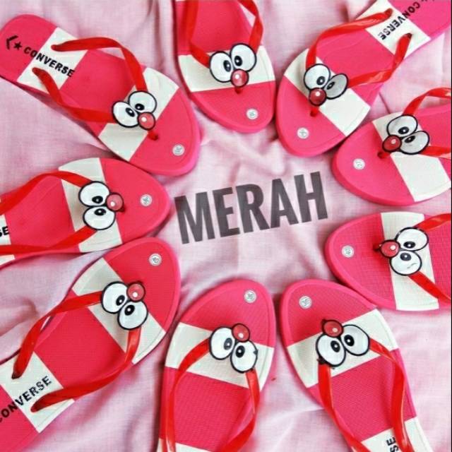 Sandal Jepit Pancoat merah (1kg) 11 pasang