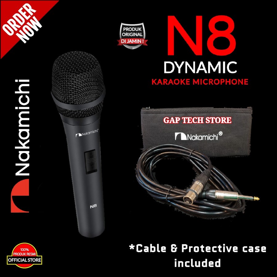 Nakamichi N8 / N 8 Dynamic Wired Karaoke Microphone Original