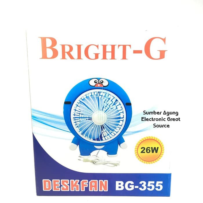 Kipas Meja Bright G Karakter Model Doraemon Hemat Listrik 26W BG355