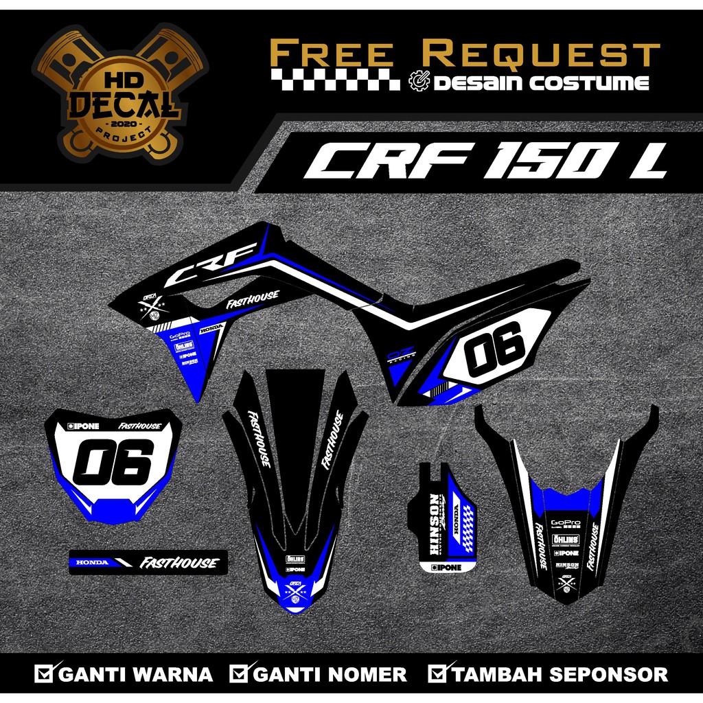 DECAL HONDA CRF 150 L,CRF 450 R DESAIN COSTUME