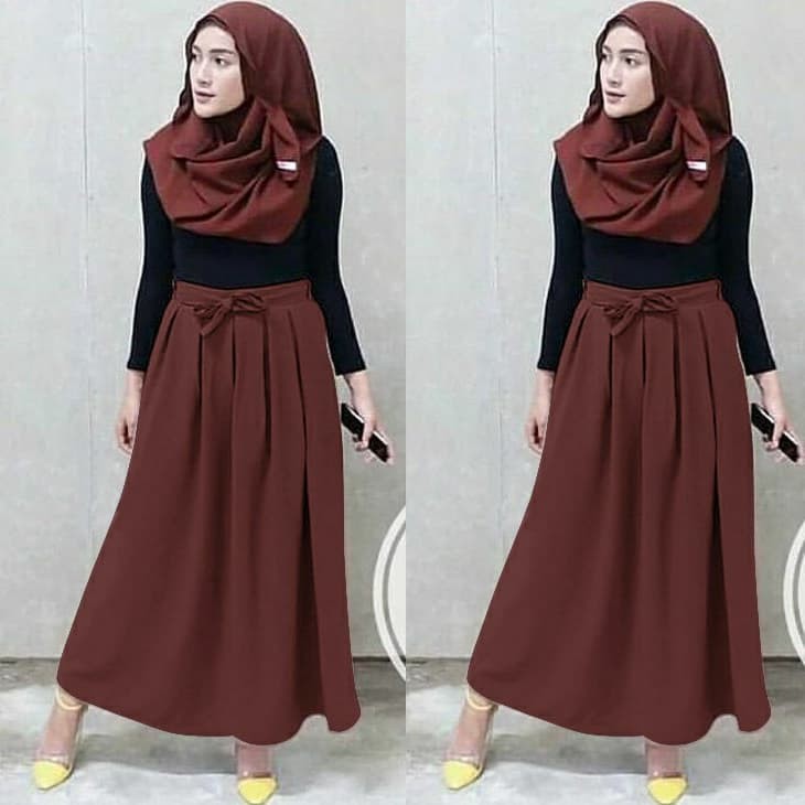 cod rok muslim panjang wanita model korea