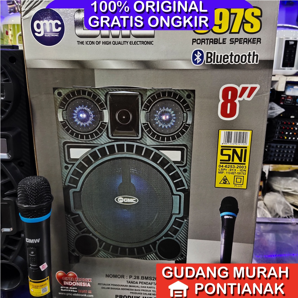 Speaker GMC 897S aktif portable 8 inch 8&quot; Bluethoot Meeting pengeras suara