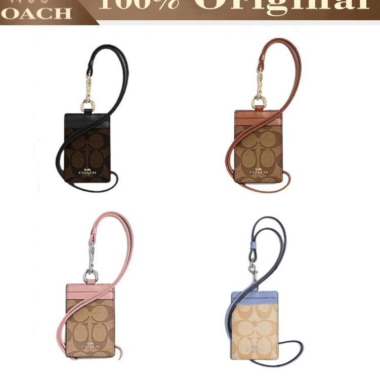 

☛ Subsidi ongkir (Original) COACH lanyard Kartu kerja Pemegang kartu id DIY klasik Name tag holder Four color ,.,.,.,,