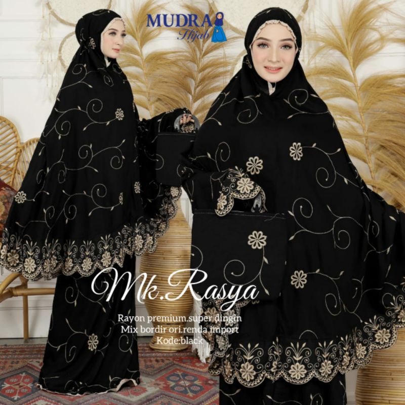 MUKENA DEWASA REMAJA// Mukena Rasya Original Mudra Hijab bahan rayon premium mix bordir ori renda