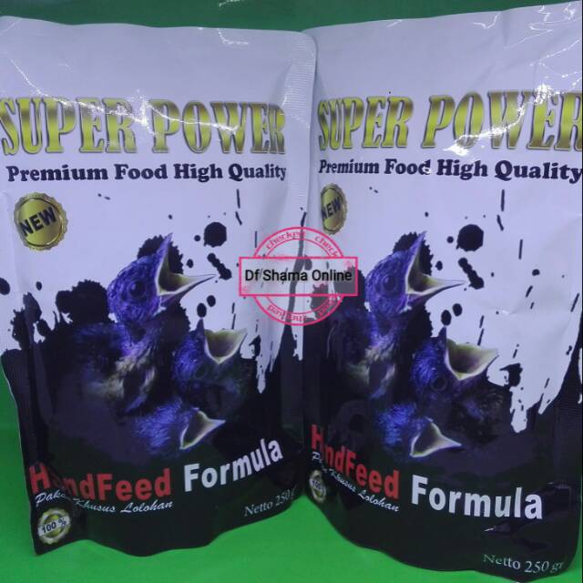 SUPER POWER HANDFEED FORMULA 250GR LOLOHAN TROTOL ANAKAN BURUNG MURAI KACER ANIS JALAK CUCAK ROWO