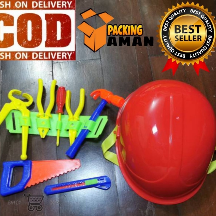 MAINAN TOOL SET + HELM TUKANG ANAK MAINAN TOOLSET