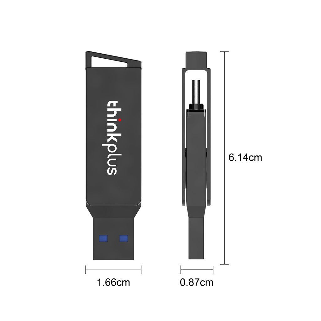(Huluboy) Flashdisk USB 3.1 Tipe-C Kecepatan Tinggi Rotasi 360 ° 16G 32G 64G Untuk Lenovo MU251