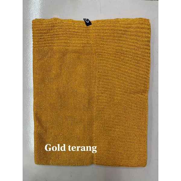 PASHMINA RAJUT GLITER / PASHMINA RAJUT PENGANTIN / PASHMINA PREMIUM-Kuning / gold terang