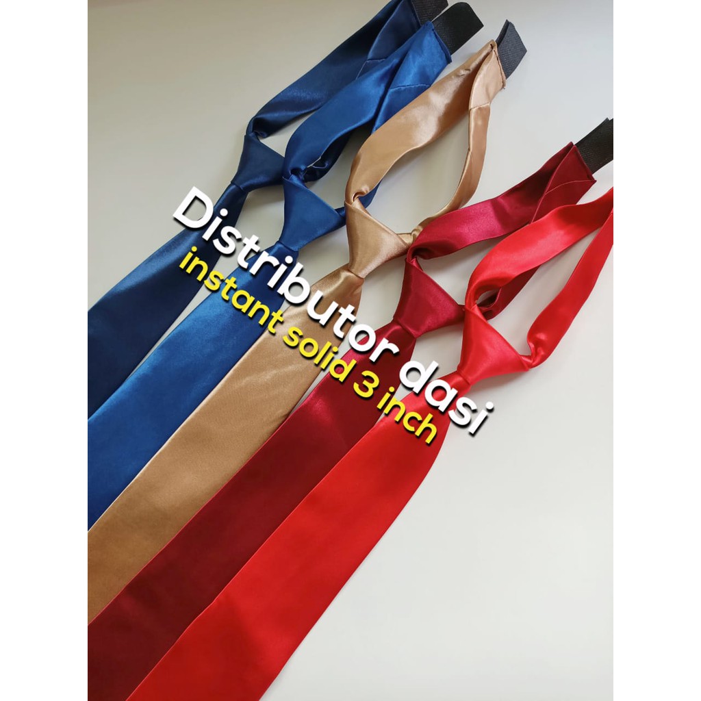 Dasi Instant Polos Standart Pakai Velcro Atau Prepetan 3 inch 8 cm ready stock