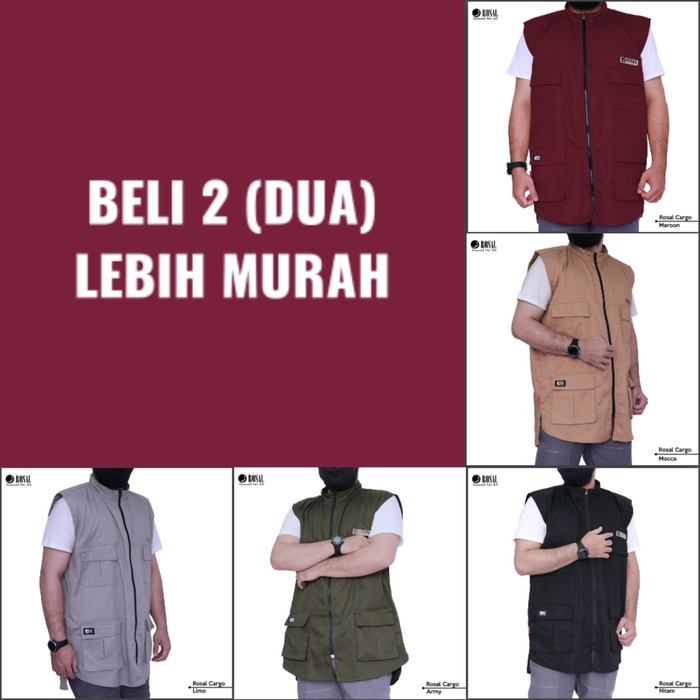 Sholat-Rompi- Baju Muslim Pria Model Rompi Sholat Rosal Cargo - Rompi Outdoor Motor -Rompi-Sholat.