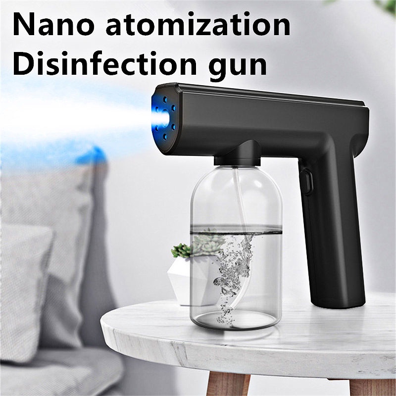 Nano Spray Gun Disinfectant Disinfektan Spray Gun Disinfectant Wireless Fogging Machine Nirkabel Fogging Machine Blue Light 300ML