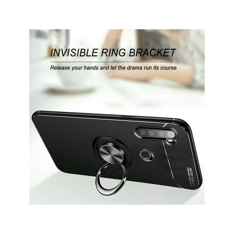 Soft Case Case Autofocus Magnetic Ring Case for Realme C3 Invisible Case Auto Focus iRing - Hitam