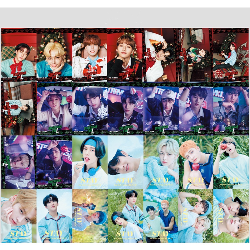 55pcs/box Stray Kids Photocards 2022 Christmas EveL Album LOMO Card HYUNJIN Postcard ((In STOCK) Kpop fan)