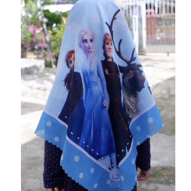 VOAL PRINTING ANAK MOTIF FROZEN II / HIJAB ANAK FROZEN / JILBAB ANAK FROZEN / KERUDUNG FROZEN