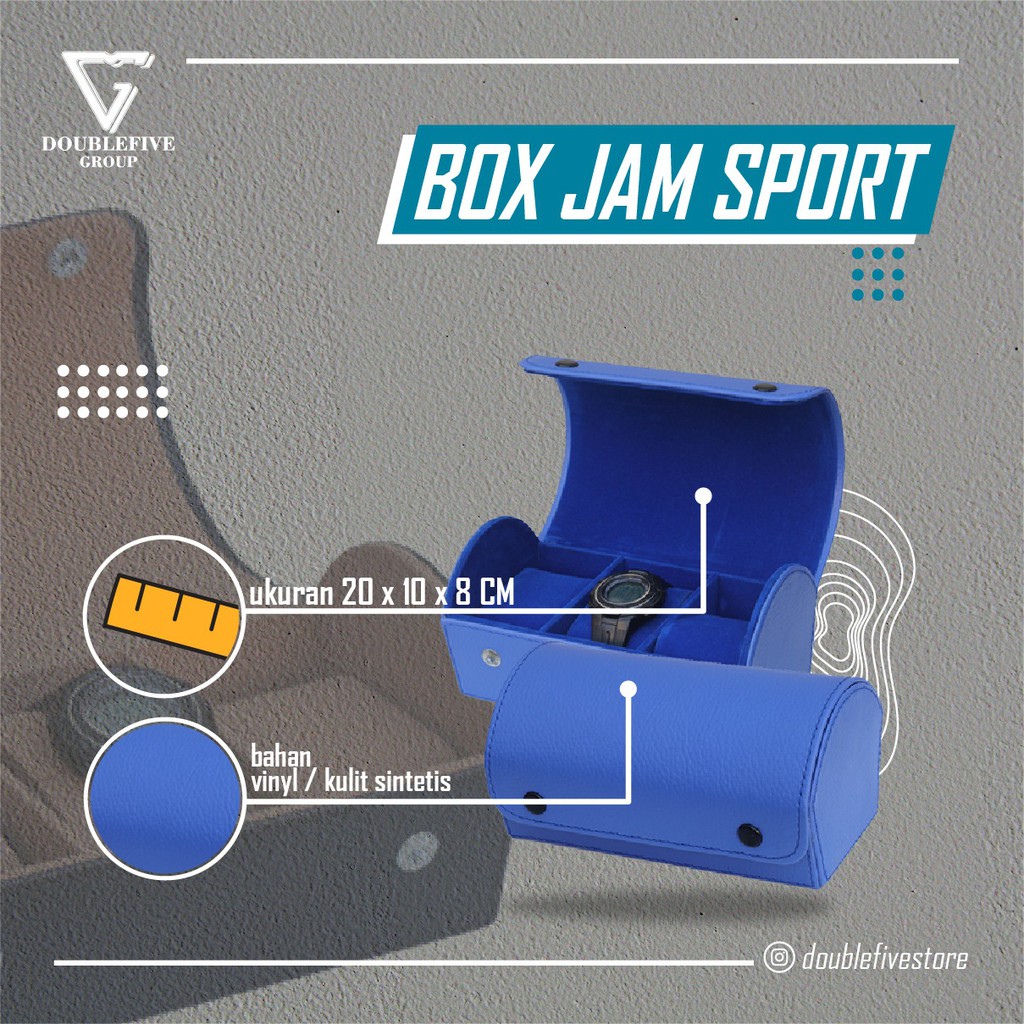 Traveller Watch Case Tube / Tempat Jam Tangan Sport Isi 3 BIRU