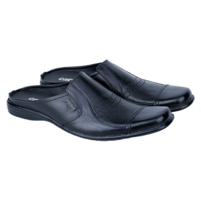 Sandal Pantofel Pria CZ-7 Hitam Bustong Kulit Super Empuk Murah