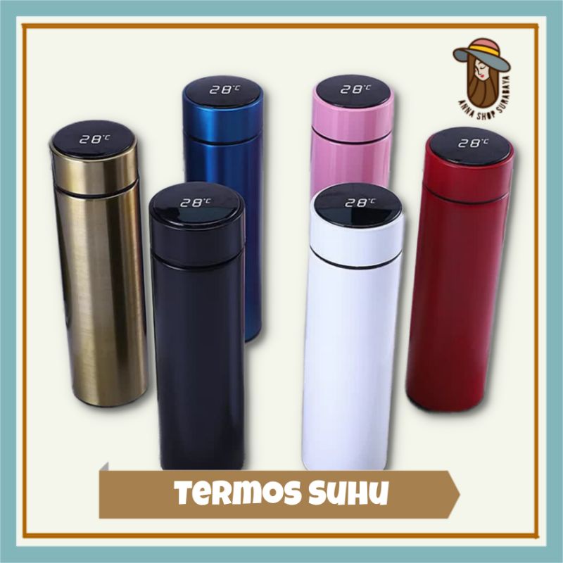 Termos LED suhu Stainless Celcius Temperatur Thermos Pembaca Digital Botol Minum Air