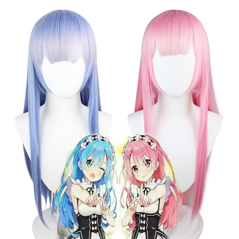 LOL-25 wig re zero rem ram rambut palsu cosplay karakter anime