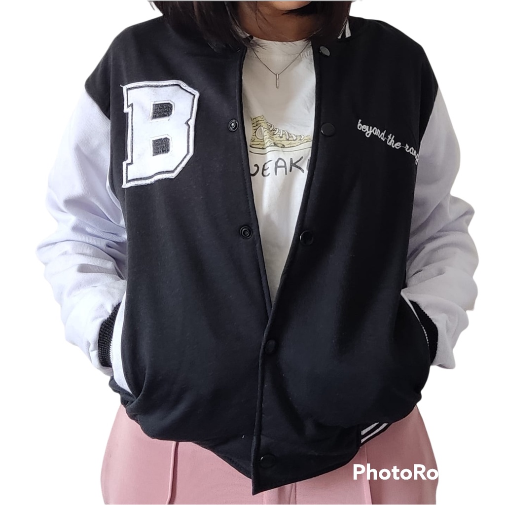 BEYOND THE AGE CROPE VARSITY BASEBALL JACKET / JAKET VINTAGE WANITA BEYAND