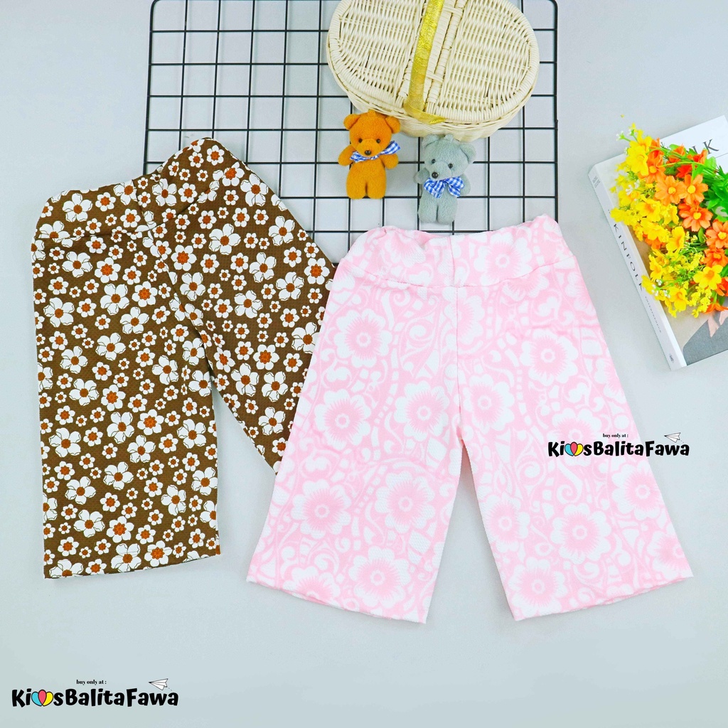 Kulot Motif uk 6-7 Tahun / Celan Anak Perempuan Pendek Pants Adem Cullotes 3per4 Babycinnamon