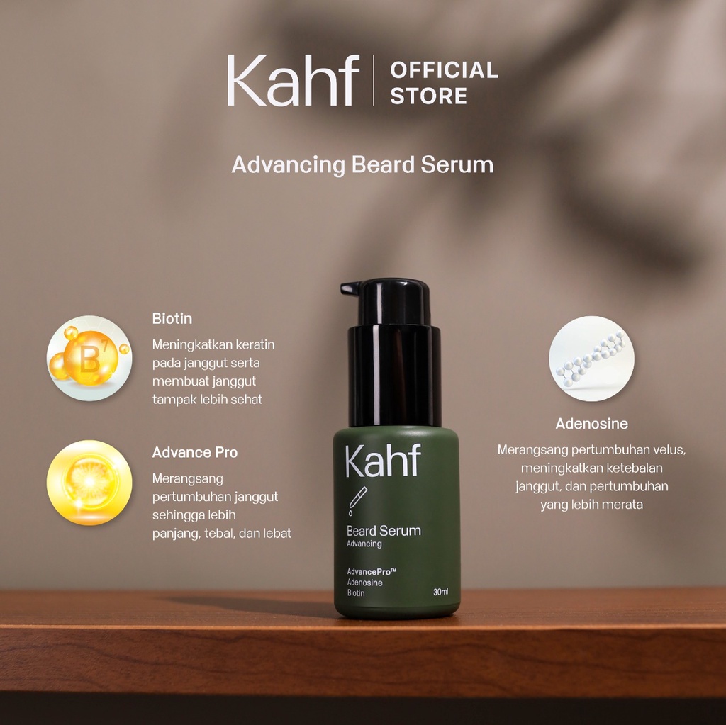 Kahf Advancing Beard &amp; Hair Serum 30 ml - Serum Penumbuh Janggut dan Rambut BISA COD