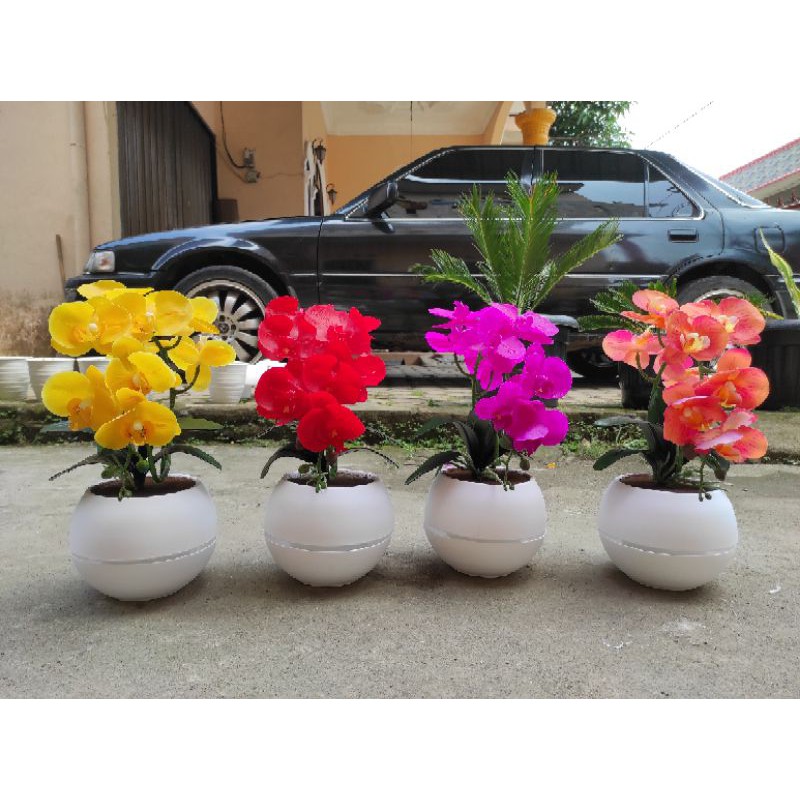 rangkaian anggrek premium sekelas mall / anggrek latex super / bunga artificial