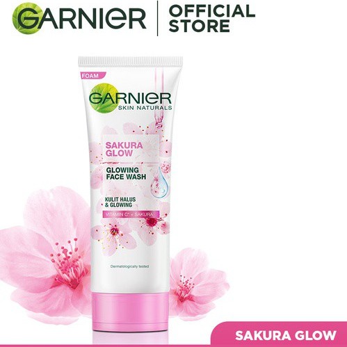 GARNIER SAKURA GLOW HYALURON FACE WASH 100 Ml @MJ