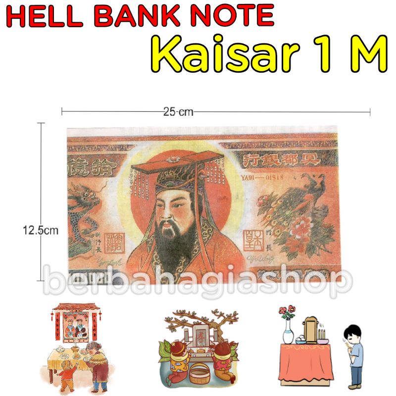 Uang Kertas Duit Untuk Sembahyang Leluhur Cengbeng Cepi Ukuran Besar / Hell Bank Note Sembayang Puja Chit Gwee Dan Kubur Cheng Beng Qingming Ceng Ming