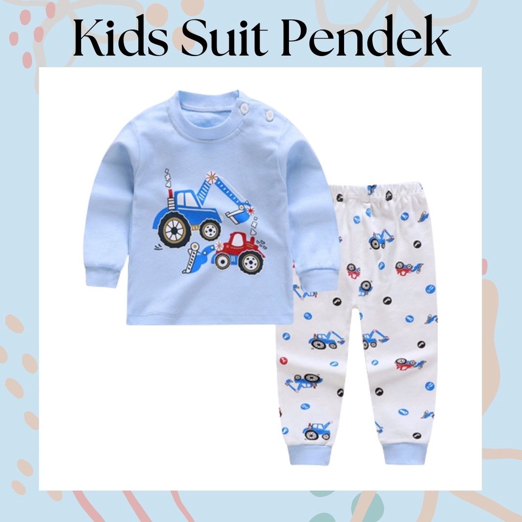 LittleAaron KIDS SUIT PANJANG Setelan Anak Bahan Kaos Lengan Berkualitas Import cewek cowok NEW3