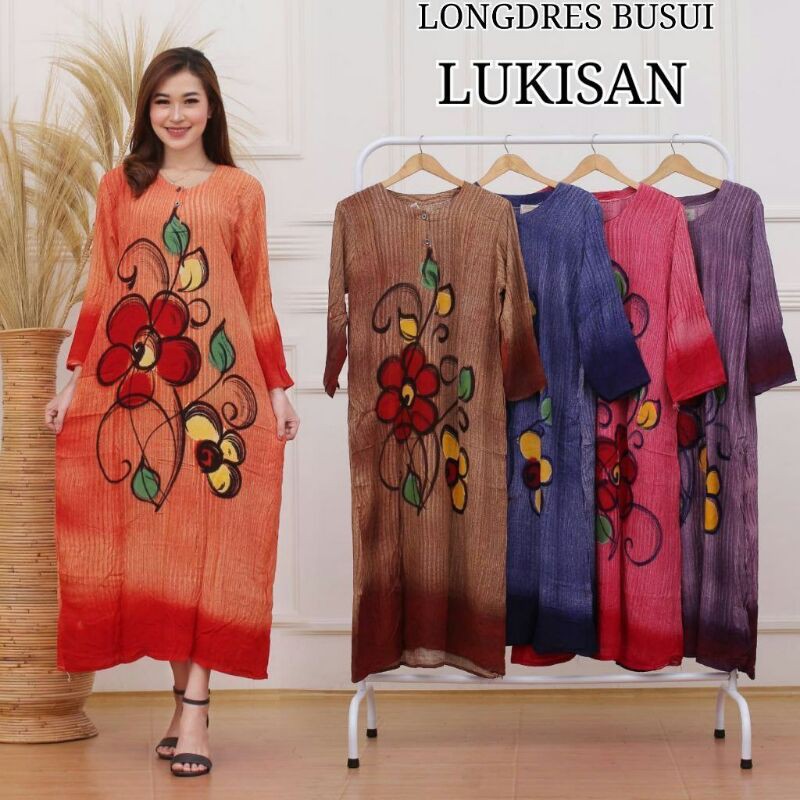 DASTER LONGDRES BUSUI LUKISAN-DASTER KANCING DEPAN-DASTER BUSUI