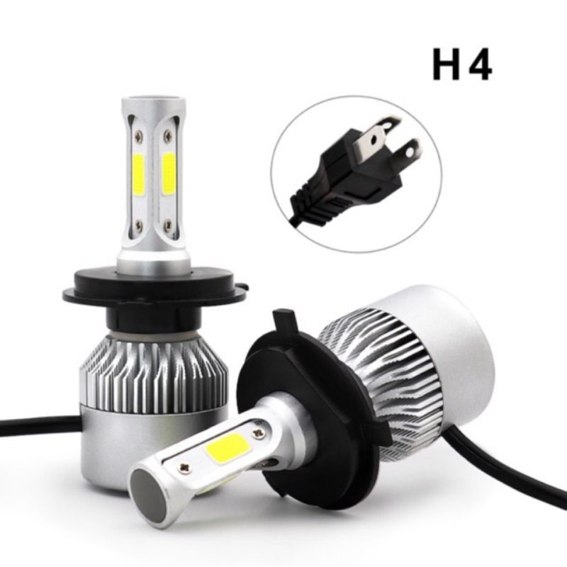 lampu led mobil 3 sisi 36 watt putih H4