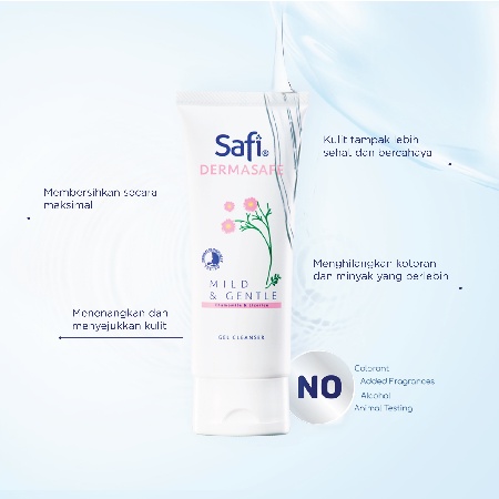 ⭐BAGUS⭐ SAFI DERMASAFE SENSITIF SKIN GEL CLEANSER 100GR